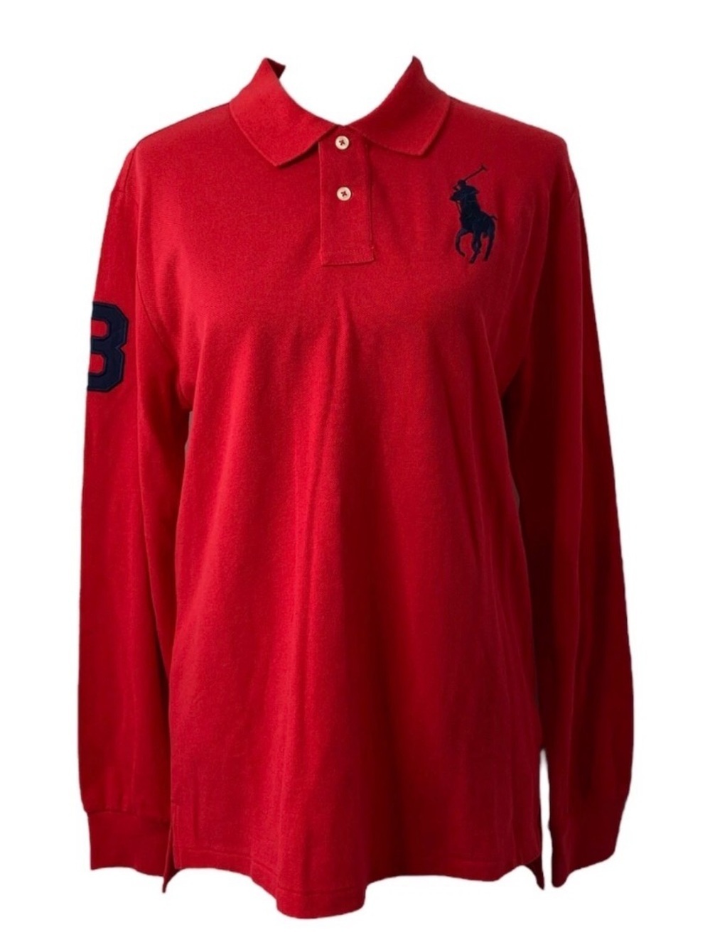 Polo Ralph Lauren Polo Shirt Boys XL Red Long Sleeve Big Pony Embroidered